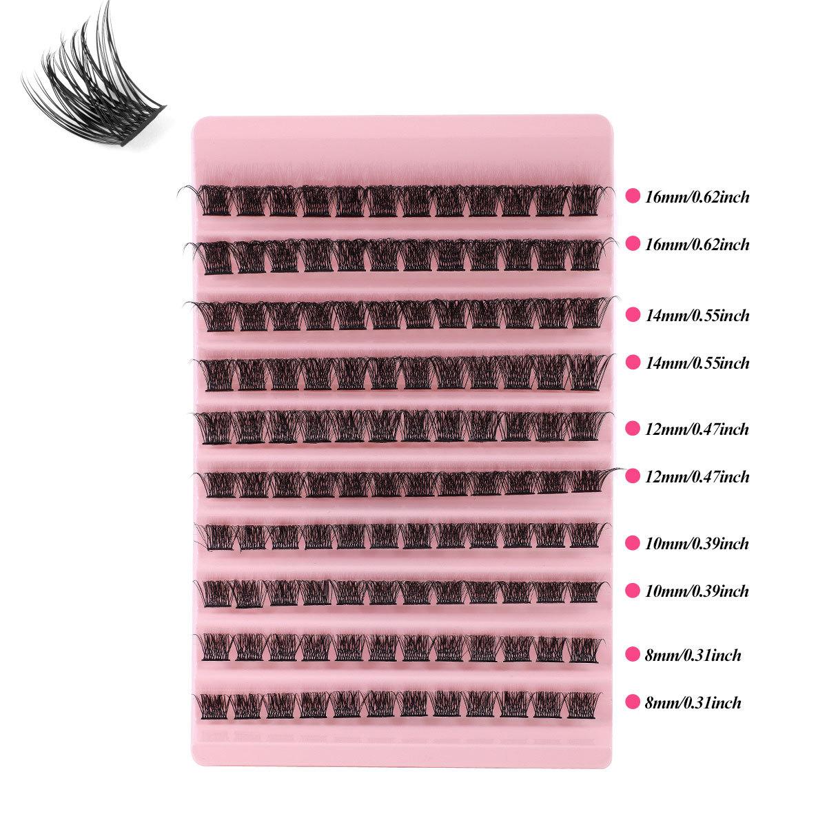 

120 Clusters Of Thick Natural False Eyelashes Set 8-16Mmdiy Segmented Single Cluster Curled Eyelashes