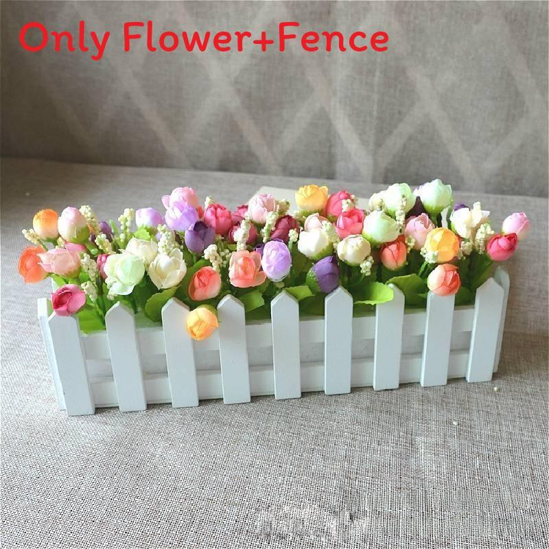 Home Living Artificial Plant Set With Wooden Fence For Wedding Decor And Photo Props
