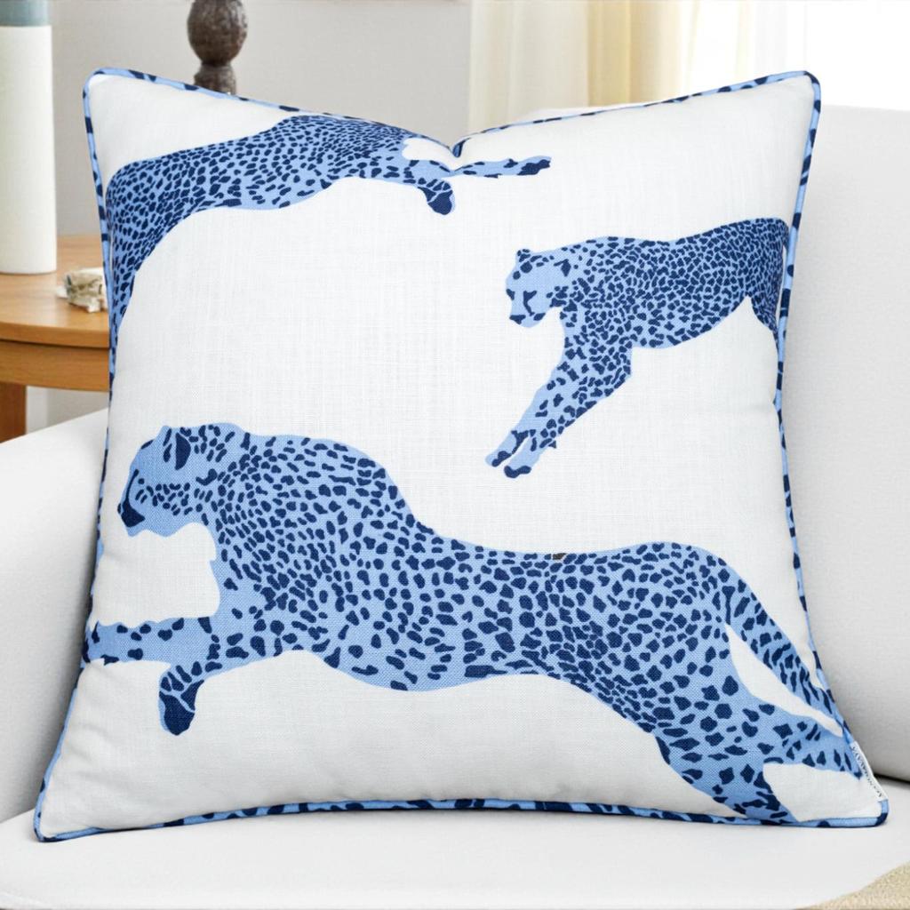 Eurasia Decor Running Leopard Printed Decorative Cushion Cover – Cotton Blend