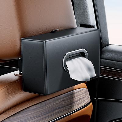 PU Leather Car Mounted Sunshade Tissue Box Car Armrest Tissue Box Holder Auto Seat Back Hanging Tissue Box