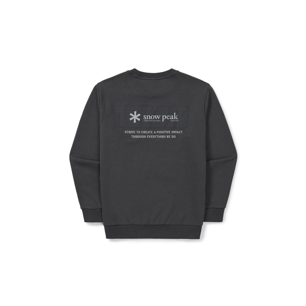 Snow Peak Woven Patch Sweatshirt and Size L GS-S25FMFHT24, Men's Women's Charcoal,