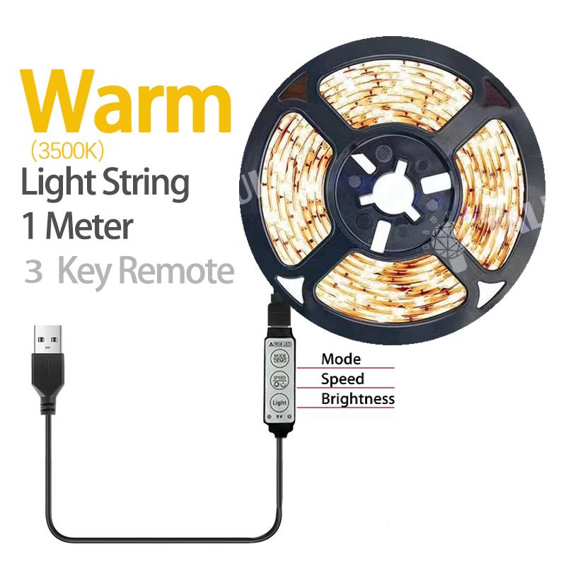 

Светодиодная гирлянда 2M 60 светодиодов для компьютерного стола DIY Подсветка 24-кнопочный пульт дистанционного управления RGB многоцветная лента для украшения дома Световая полоса