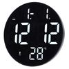Round Digital Wall Clock 12 24Hr USB Powered Silent Modern LED Wall Clock for Living Room Bedroom