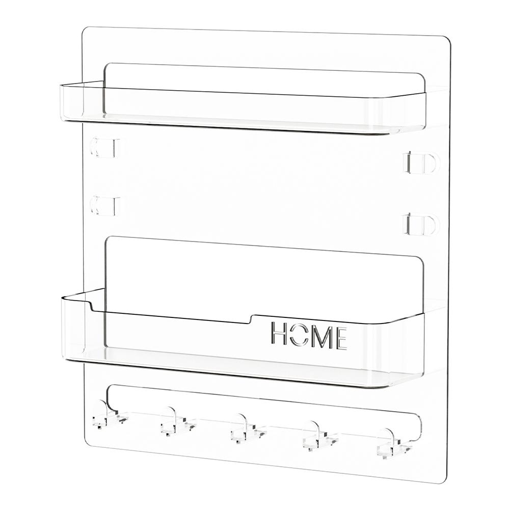 

Bedside Wall Organizer Wall Mount Key Rack Mail Organizer for Bedroom Storage and Organization прозорий