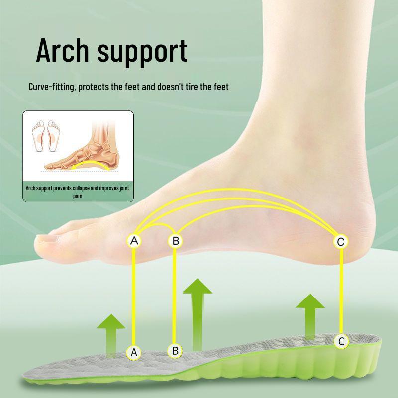 Men's Full Pad Height-Increasing Insoles: Anti-Odor, Non-Collapsing, Comfortable for Long Standing, Invisible Lift