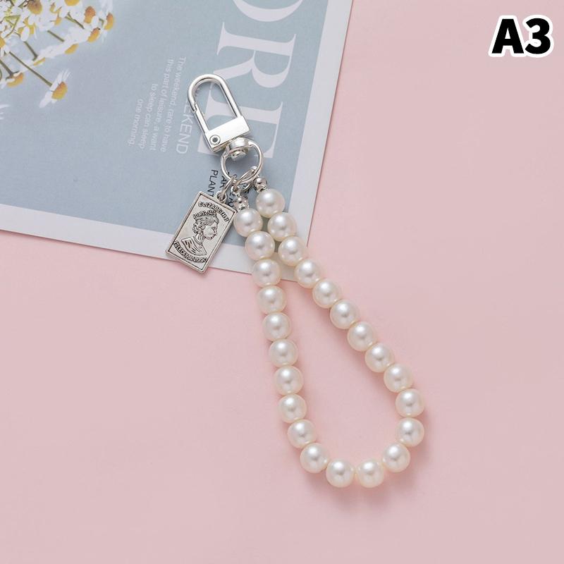 Simulation Pearl Keychains Love Flower Pendant For Bag Car Doll Pendant Beaded Key Charm Decoration For Women Mobile Phone DIY