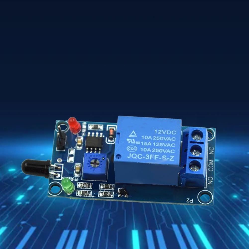 DC 12V Fire Detection Module 60 Degree Detection Angle Fire Alarm Sensor Relay Module  Factory