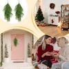 Pine Garland Christmas Teardrop Swag 2 Pieces Artificial Pine Garland Decoration 26 Inch for Railing Porch Table Window Wall