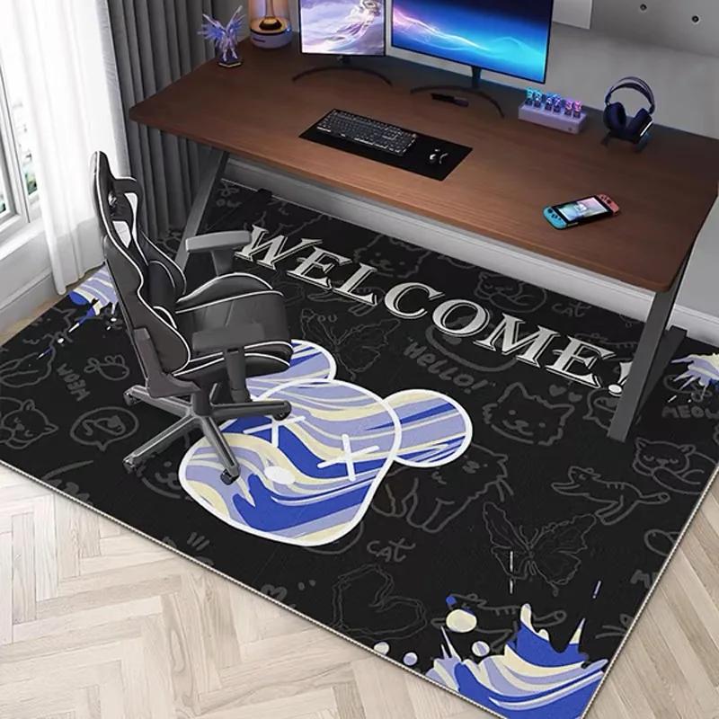 Alfombra de Marca de Moda para Sala de Juegos Decoración de Habitación Silla Gaming Silla de Estudio Silla de Ordenador Alfombra Insonorizada Alfombra Decoración del Hogar