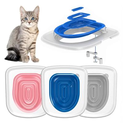 2023 Plastik Kedi Tuvalet Eğitimi Kiti Yeniden Kullanılabilir Yavru Kedi Kumu Matı Kedi Tuvalet Eğiticisi Tuvalet Evcil Hayvanlar Temizlik Kedi Eğitim Ürünü