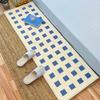 Bedroom Carpet Bedside Long Floor Mat Blue Plaid Carpets Soft Fluffy Foot Mats Minimalist Home Decoration Rug for Living Room