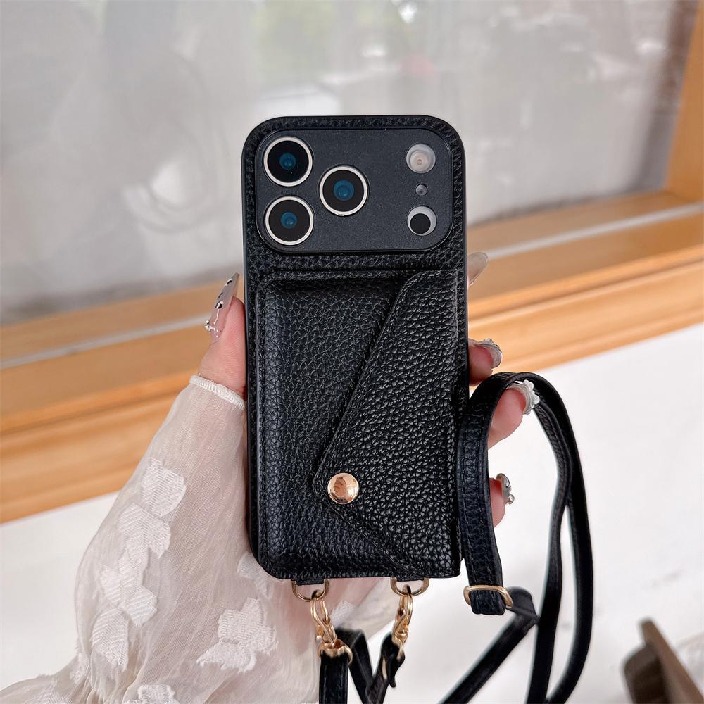 

Crossbody Strap Lanyard Wallet Leather Case For iPhone 17 Air 16 15 14 13 12 11 Pro Max Plus Card Holder Shockproof Cover iPhone 13