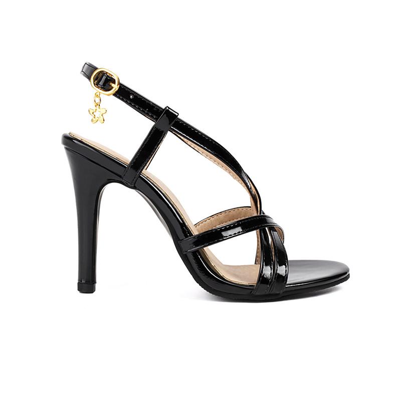 Dámské sandály na vysokém podpatku letní nové jehlové sandály velkých velikostí s otevřenou špičkou