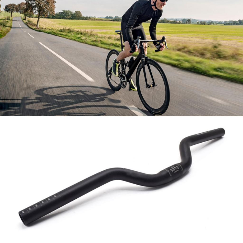 Mountain Bike Riser Handlebar 25.4mm Dia Aluminum Alloy Extra Long Bicycle Riser Bar for Folding Bike MTB