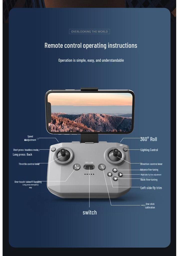4K Dual-Camera Mini Drone: Adjustable Aerial Photography, Remote-Controlled Flight Toy.
