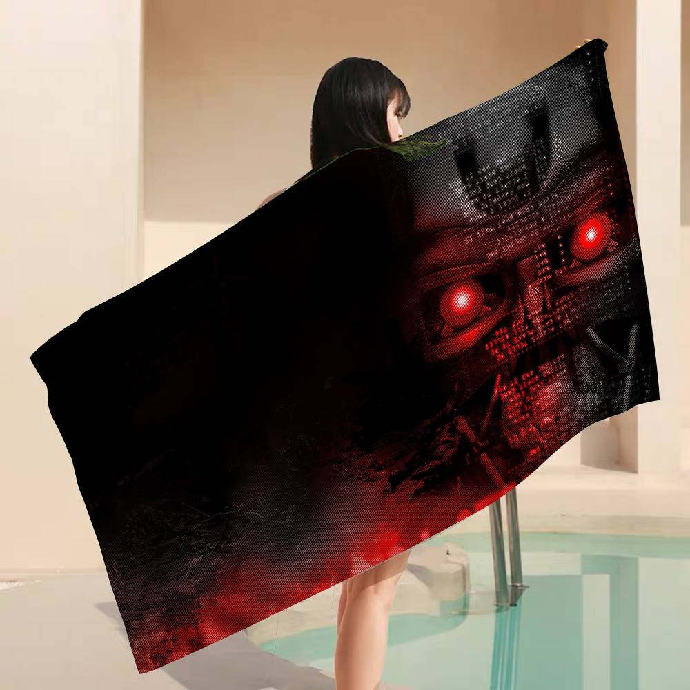 Classic Movie T-Terminator Microfiber Beach Towel Absorbent Quick Dry Soft Yoga Swimming Resort Mountain Climbing Towel