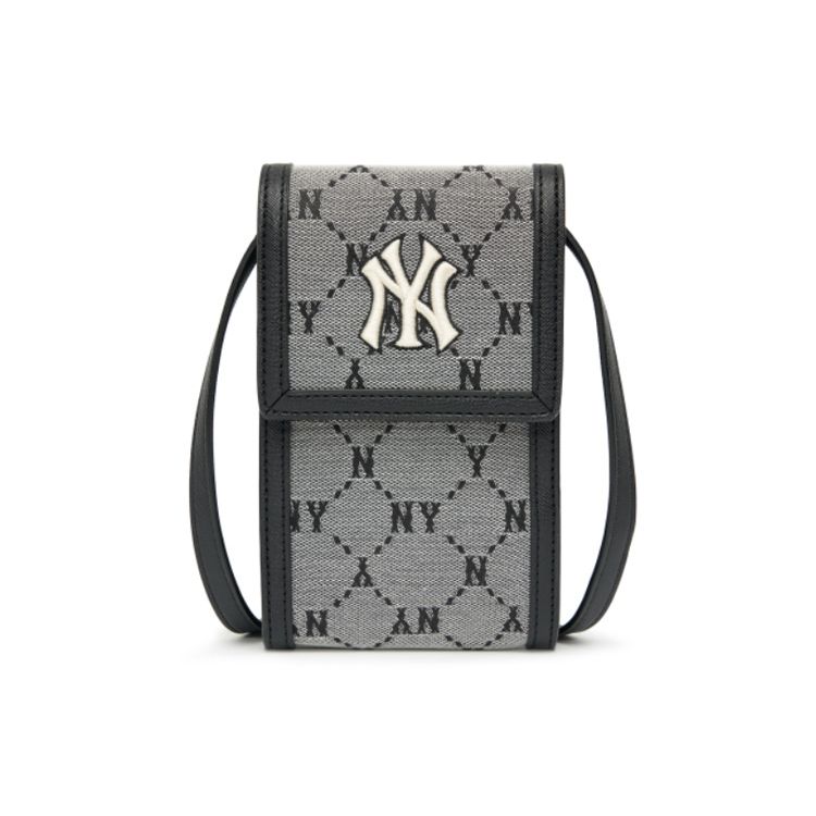 

MLB Monogram Series Vintage All Over Print NY Yankees Polyester Phone Bag Shoulder Crossbody Bag Unisex bags Gray 3ACRH011N-50GRS Gray