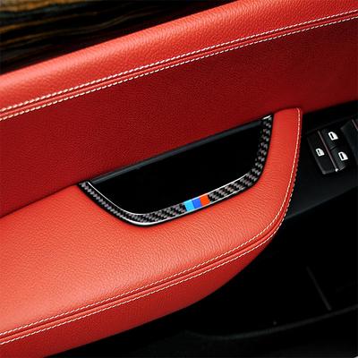 Carbon Fiber Car Dveře vnitřní klika Úložná schránka Kryt rámu pro BMW X3 F25 X4 F26 2011-17 Auto interiér upraven