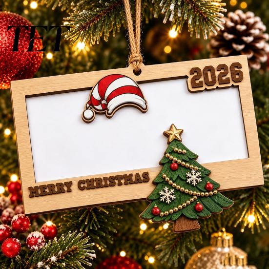 Wooden Ornament for Holiday Money 2Pcs Christmas Holder Hanging Cash, Xmas Tree Decoration, Reusable Cash Box Party Tabletop Decor Decorative Storage