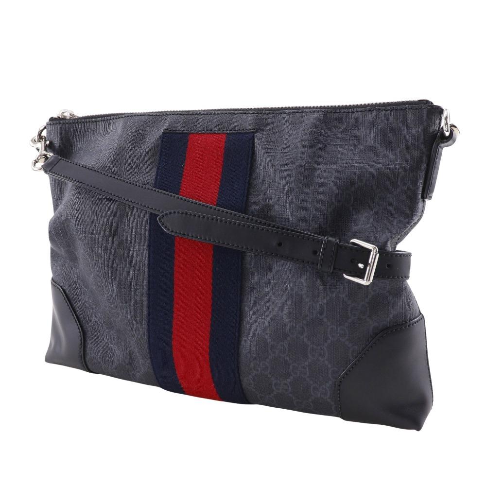GUCCI Messenger bag Shoulder Bag 474139 black GG Supreme Canvas unisex Used