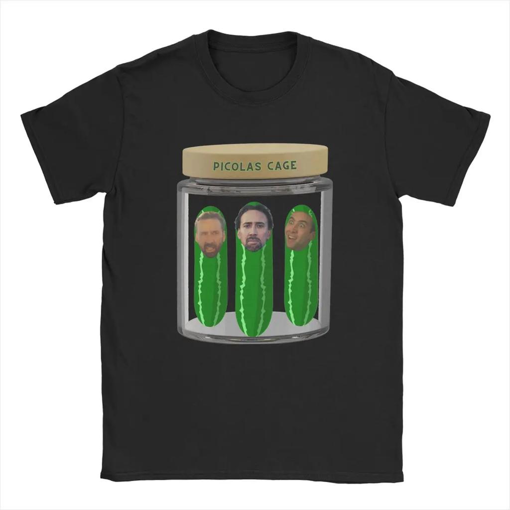 Herren-T-Shirt mit Nicolas-Cage-Motiv, Baumwoll-Top, lustiges Kurzarm-T-Shirt mit Rundhalsausschnitt, Geburtstagsgeschenk