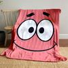 Simple Cartoon Face with Big Eyes, Arched Eyebrows, and a Wide Smile. for All Seasons Blanket Lunch Break Throw Gift