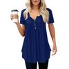 Damen Freizeit T-Shirt Rundhals Pullover Kurzarm Top