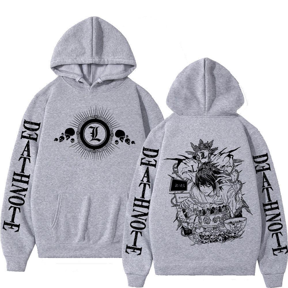Anime Death Note Hoodies Manga Yagami Light L·Lawliet Hooded Sweatshirt Men Women Fashion Loose Long Sleeve Pullovers Streetwear