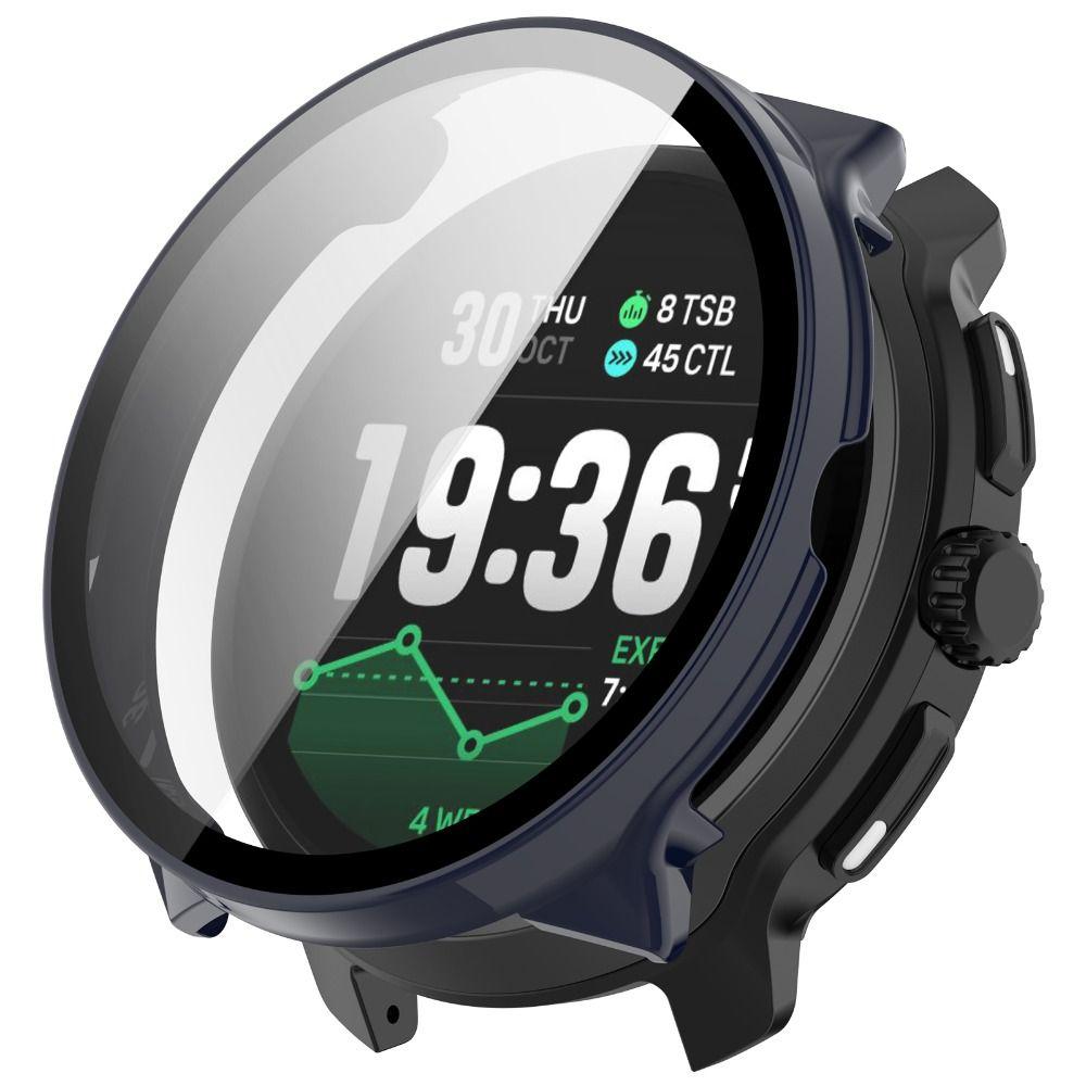 PC+Tempered Protective Case Full Coverage Hard Screen Protector Anti-Scratch Cover Shell for Suunto Race 2