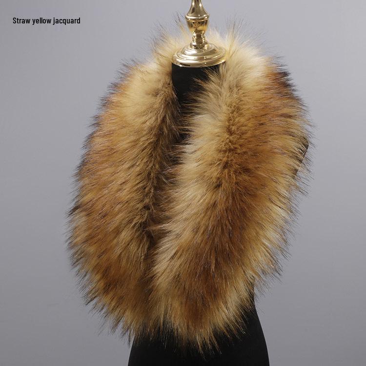 Unisex Plush Wool Trench Coat with Faux Fur Fox Collar Shawl - Green.