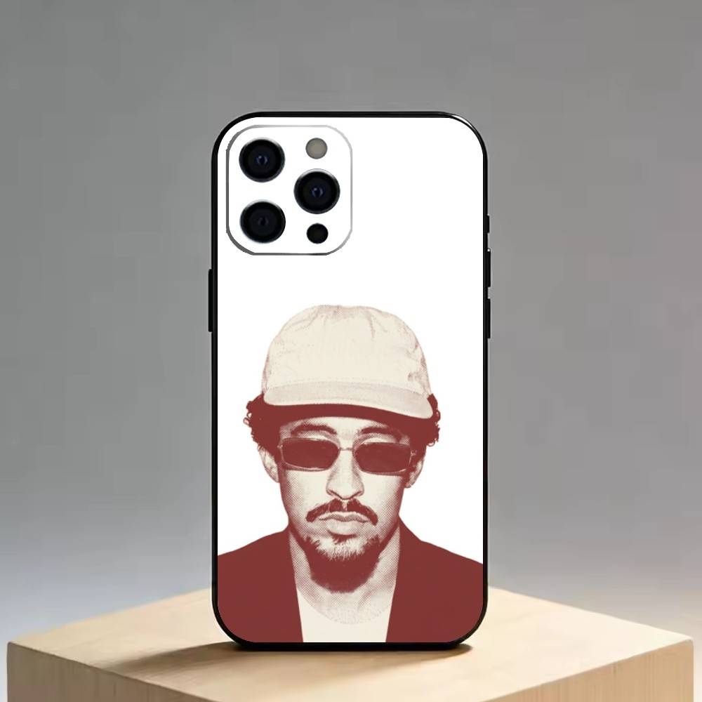 Bad Bunny Phone Case For iPhone 17,16,15,14,13,12,11 Plus,Pro Max,XS,Soft Silicone Black Cover