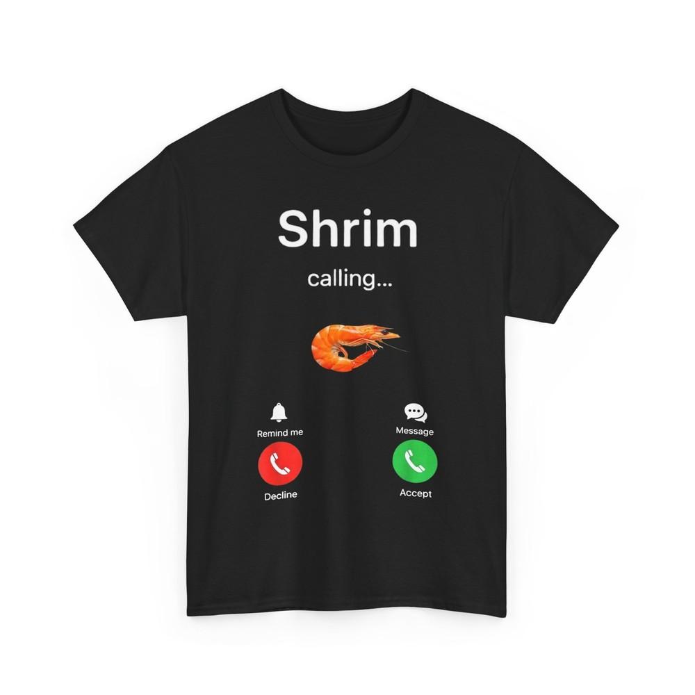 

Футболка с забавным мемом «Shrim Calling», футболка с опечаткой «Shrim is Calling» L