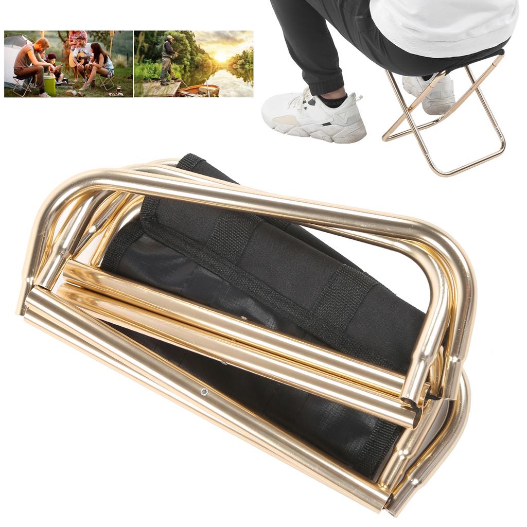 Aviation Aluminum Alloy Outdoor Portable Camping Mini Folding Stool Fishing Chairgolden