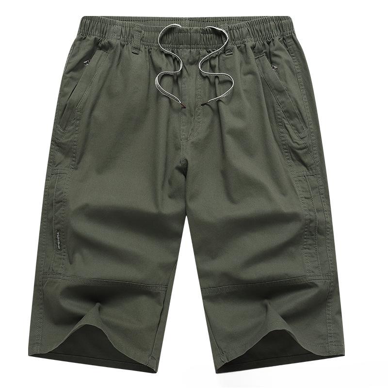 Léto zkrácené Pánské Bavlněné šortky Volné Rovné nohavice Běžné Pracovní oblečení Šortky Kalhoty Pánské