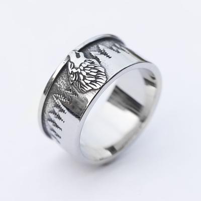 2025 NEU Herren 316L Edelstahlringe Wikinger Wolfskopf Tier Amulett RING für Jugendliche Schmuckgeschenke kostenloser Versand