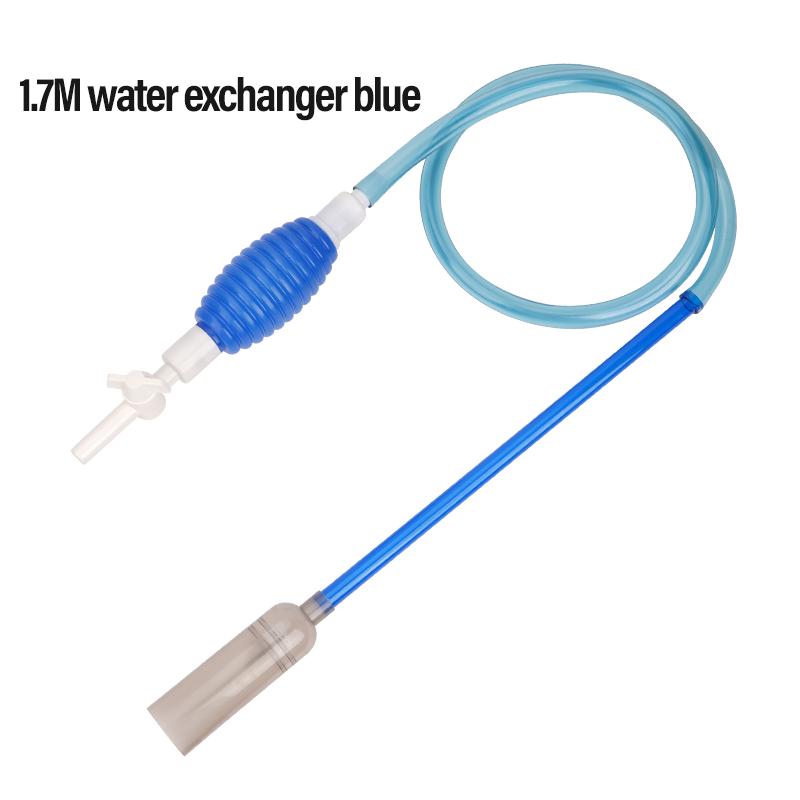 1.5m/1.7m Fish Tank Water Changer Air Pump Cleaning Tool Handheld Aquarium Gravel Cleaner Vacuum Siphon Pump With Filter Nozzle