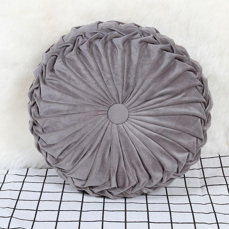 Luxurious Plush Pleated Round Pumpkin Pillow Soft Touch Couch Cushion Floor Decor