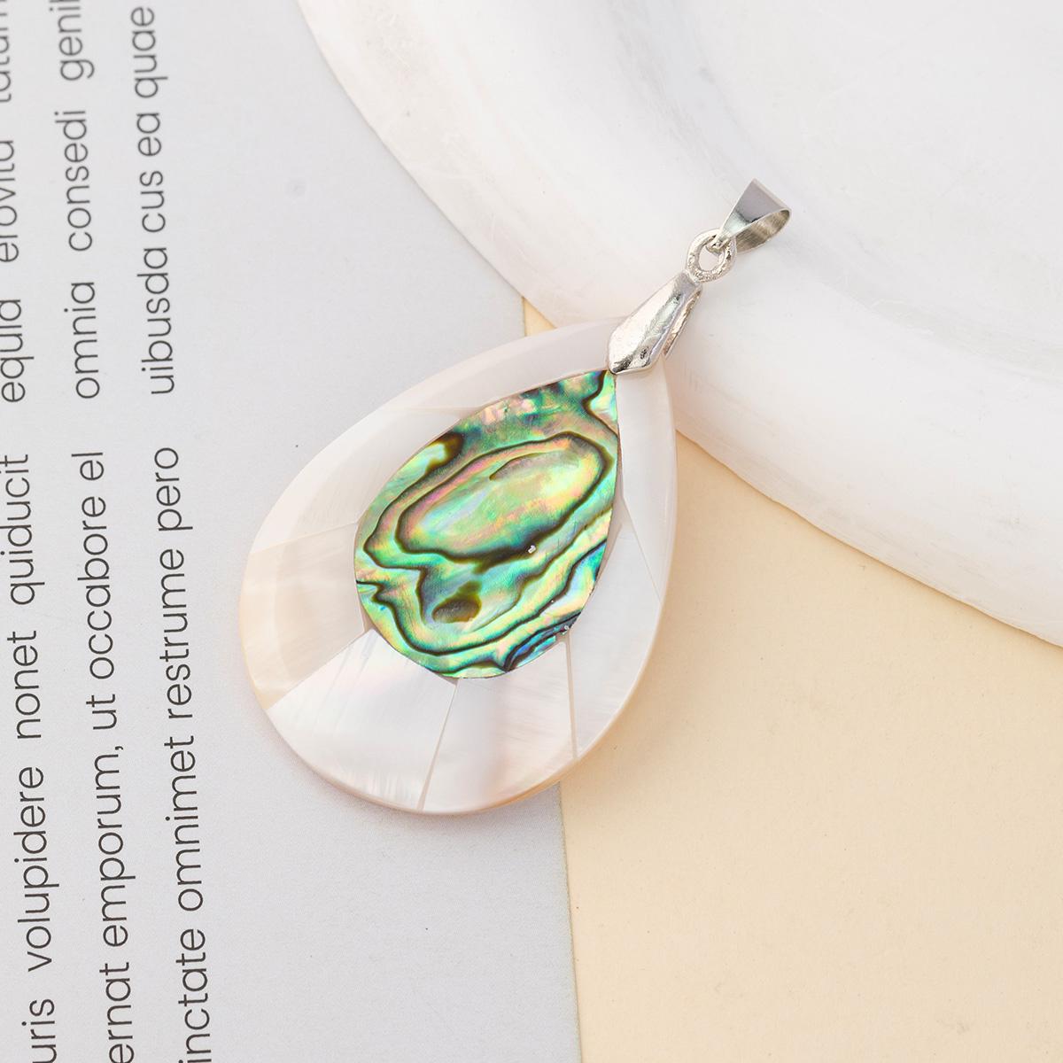 

1 шт., подвеска в виде капли воды из натуральной ракушки, минималистичные подвески для мужчин и женщин для самостоятельного изготовления ожерелья, декора, украшений, рождественских подарков, ремесла 1Pc/43×30mm