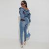 Y2K Style Irregular Denim Jacket - European & American Fashion Women's Clothing HR23091