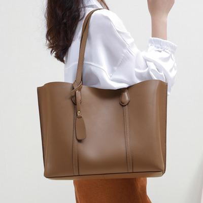 Autumn and Winter Large Capacity Bag Genuine Leather One-shoulder Tote Bag New High-end Feel Bag