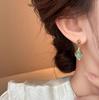 Exquisite Green Cat's Eye Angel Tears Earrings - Versatile High-End Ear Cuffs for Women