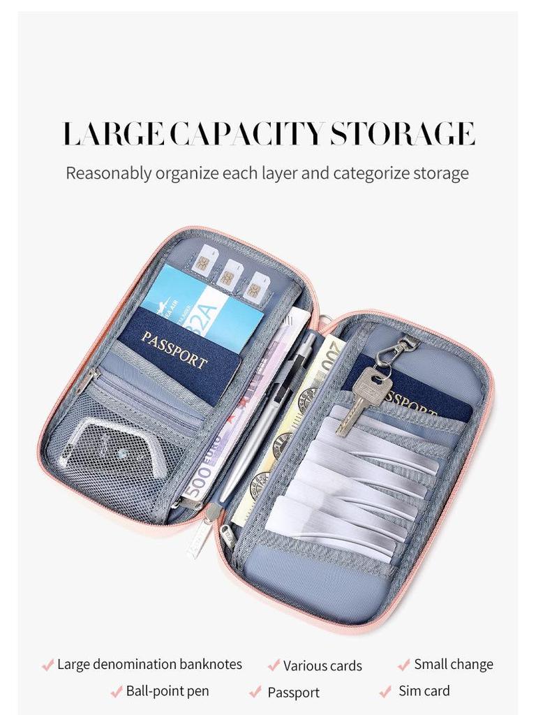 RFID-blokkerende nek paspoorthouder - Waterdichte reisportemonnee voor mannen en vrouwen