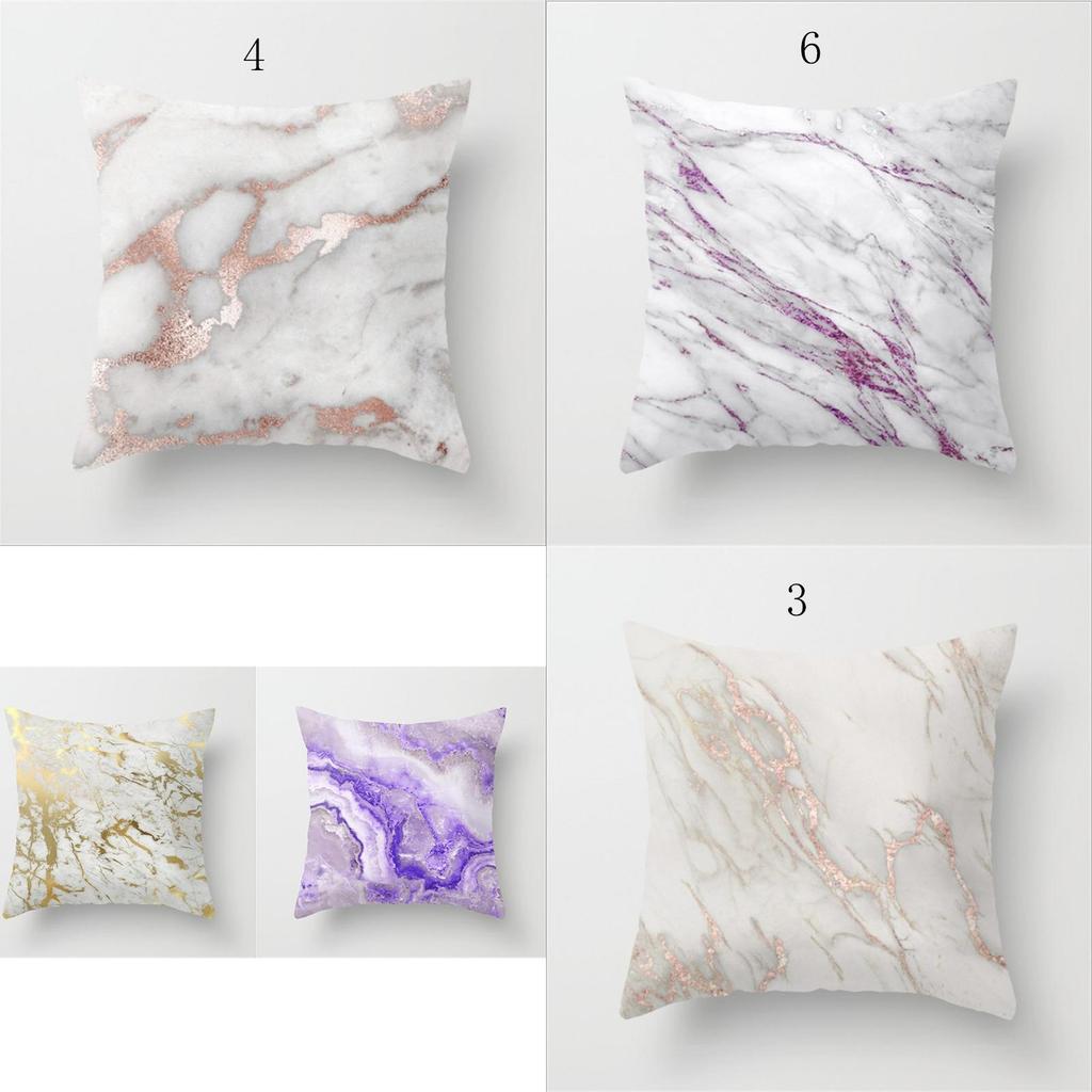Luxurious Marble Throw Pillow Case With Colorful Rock Pattern For Home Decor 18 Inches