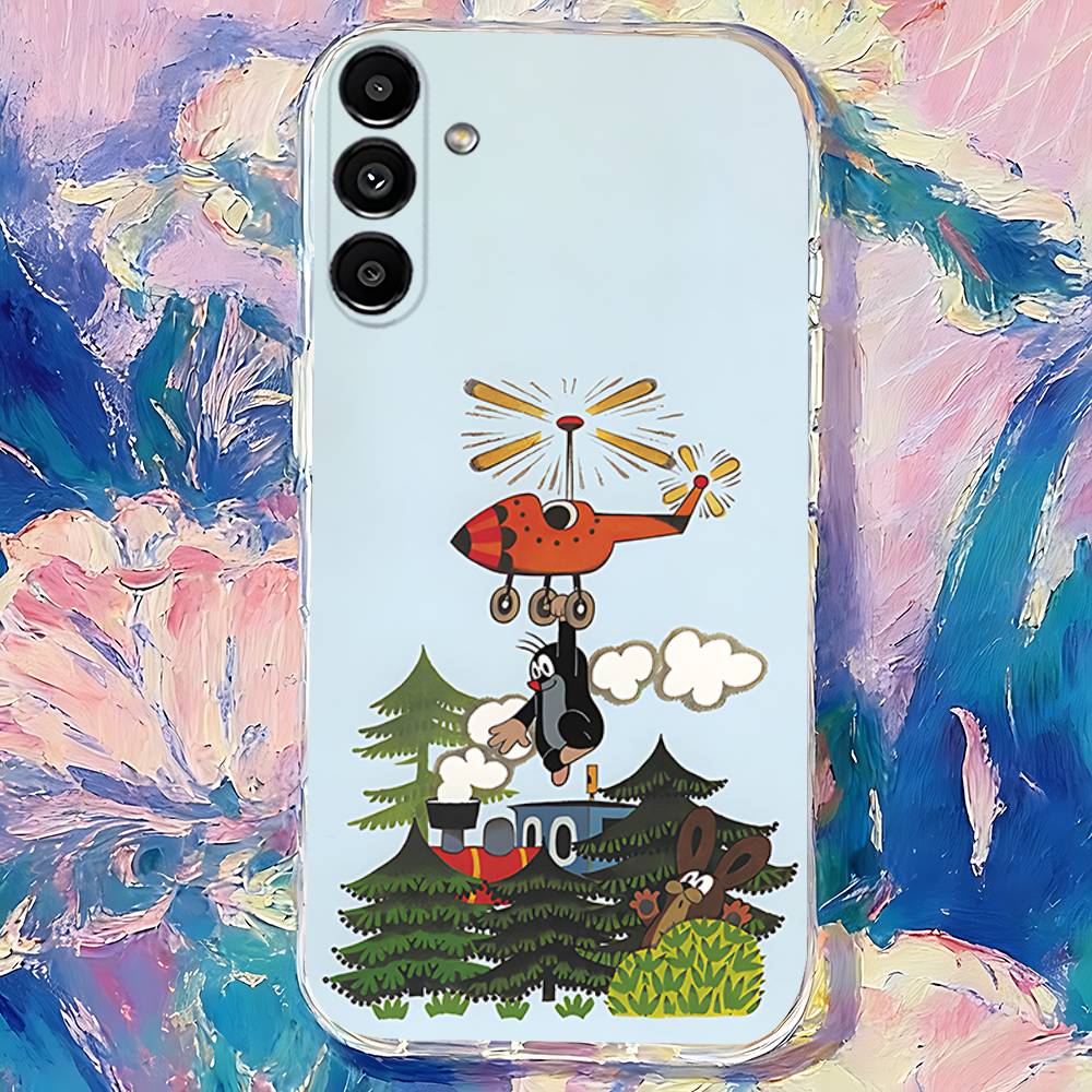 Cartoon cute Little M-Mole Phone Case For Samsung S30,S25,S24,S23,S21,S22,S20,S10,5G,FE,lite,PIus,Ultra Transparent Cover
