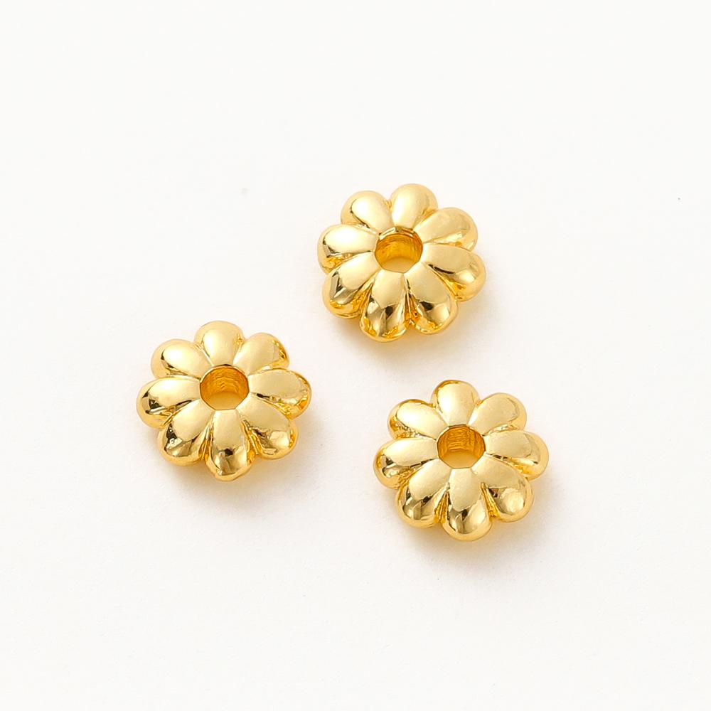 

20pcs/lot 14K 18K Gold Plated Sun Flower Spacer Beads Flower Spacer Beads DIY Bracelet Making Fittings Jewelry Material 20pcs