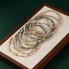 9pcs Set Multi-Layer Handmade Bracelet Set Elastic Bead Bangle Set  Women Daily Wear