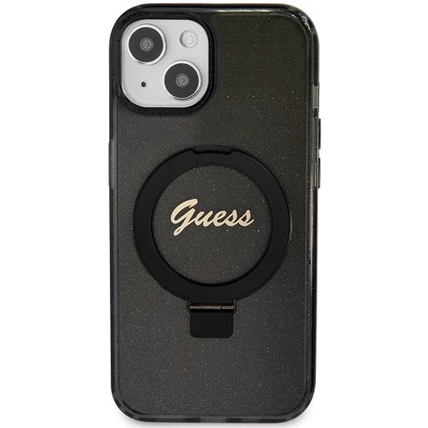 Guess Guhmp13Mhrsgsk Iphone 13 / 14 / 15 6.1 Czarny/Black Hardcase Ring Stand Script Glitter Magsafe