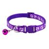 Paw Print Pet Collar with Bell, Multiple Colors Available