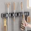 Organizer Wall Mounted Broom Holder Mop Clip Stand Brush Rack Hanging Pipe Hook Kitchen Storage Bathroom Accessories Tools