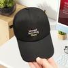 (One Size, Black) Women's Baseball Cap Stylish Letter Embroidered Adjustable Breathable Wide Brim Sun Hat